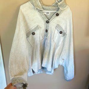 Womens grey top with buttons